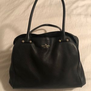 Black pebble leather shoulder bag